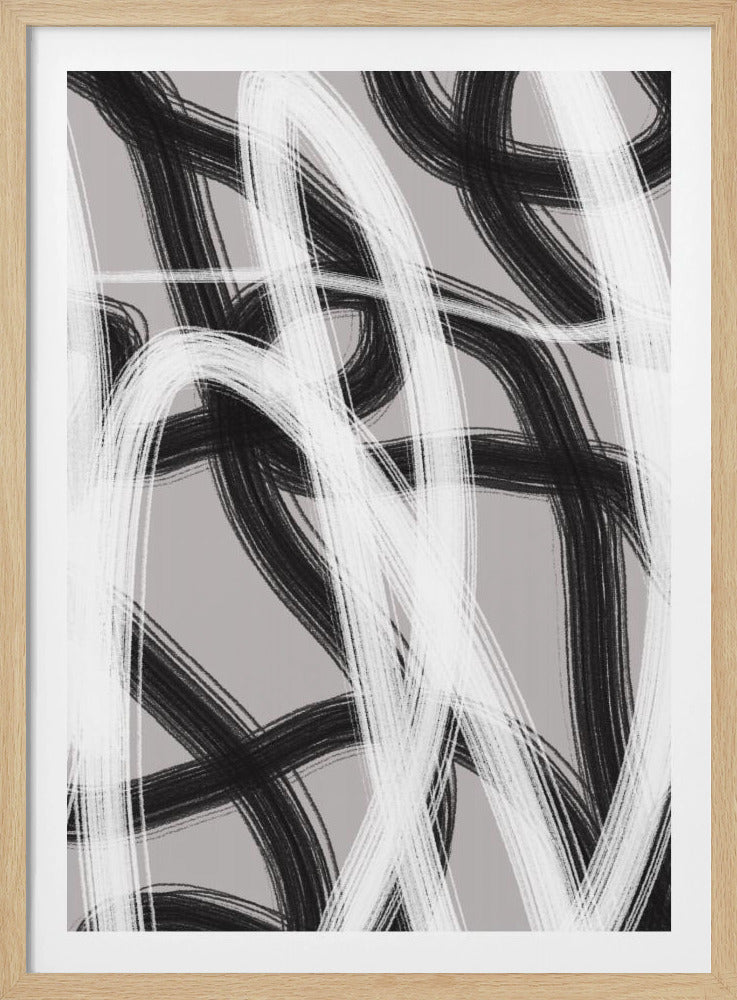 Black And White Brushstrokes | Poster