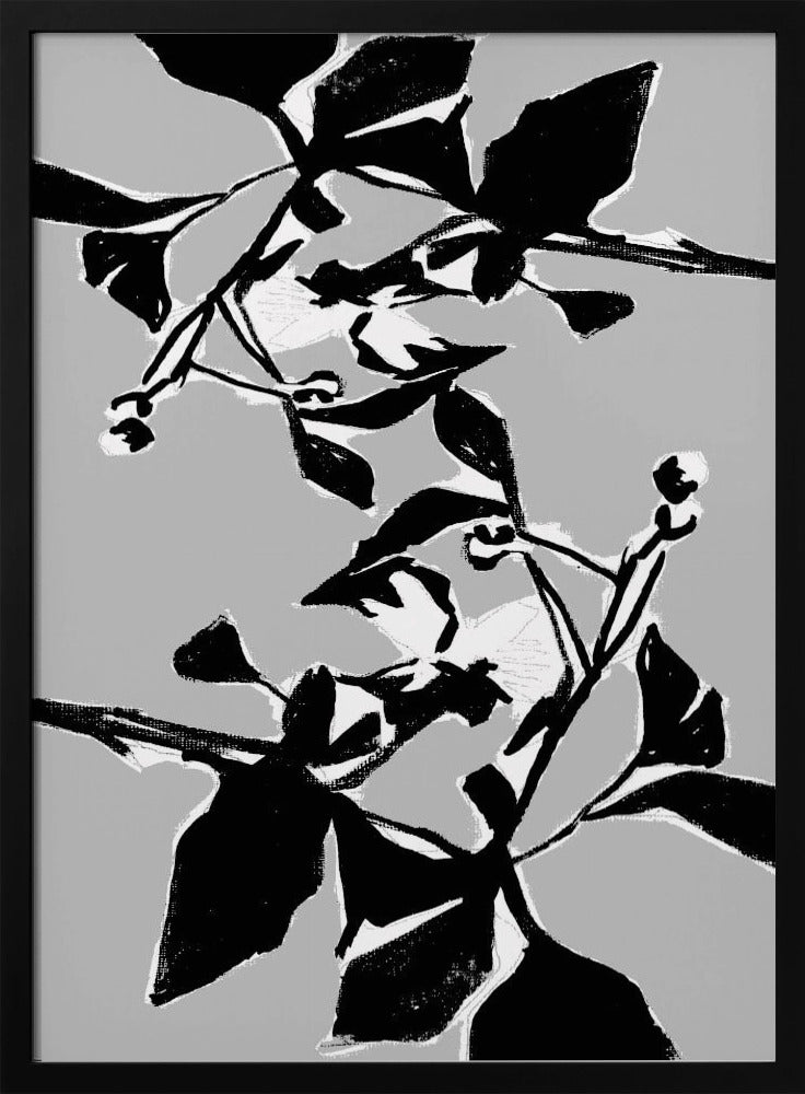 Black Floral Silhouette 1 | Poster