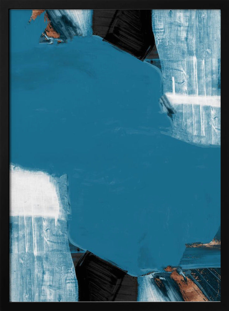 Teal Gold Shapes 1 | Poster
