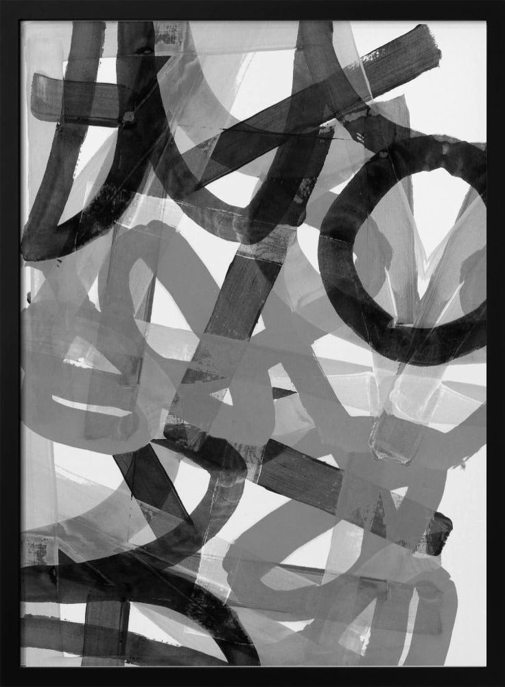 Shuffling Steps 1 Black and White | Poster