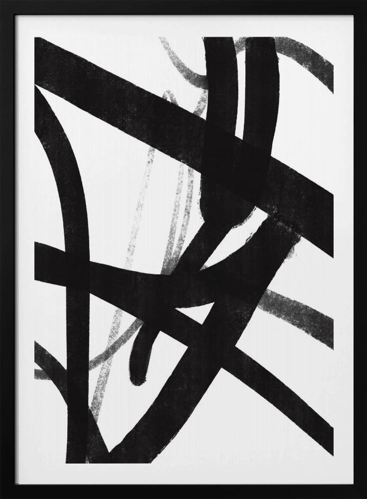 Bold Black Brushstrokes | Poster