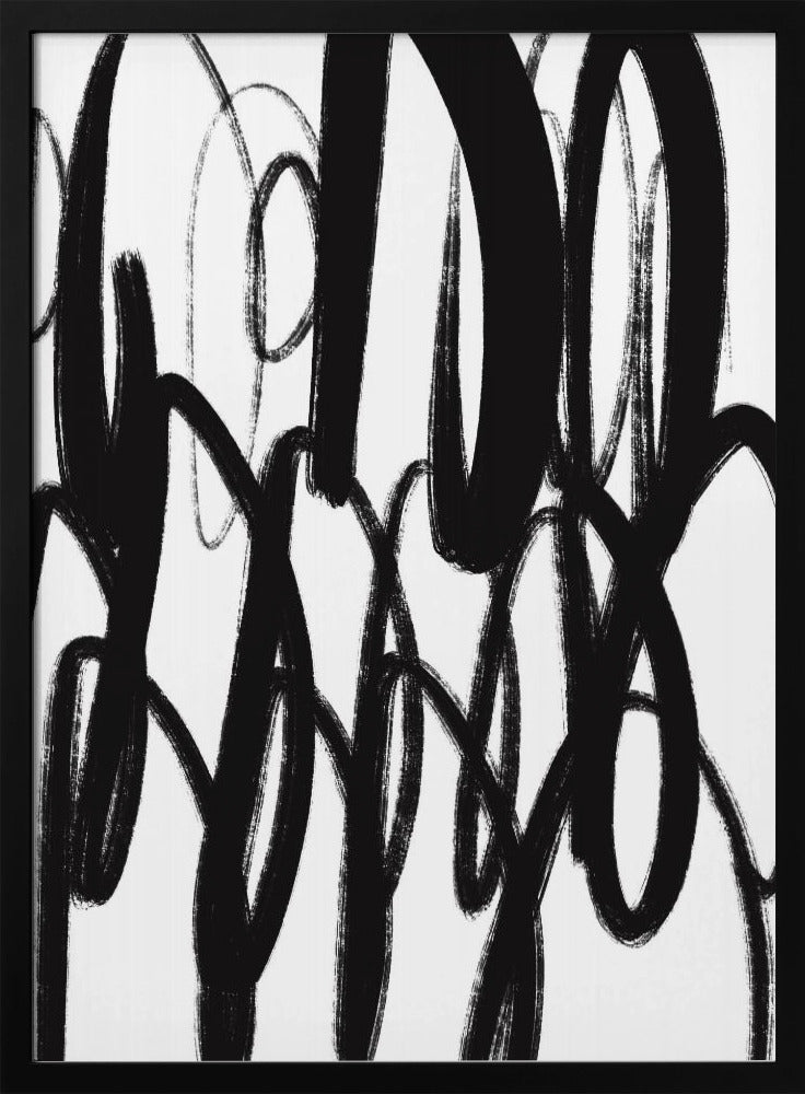 Black and White Brushstrokes | Poster