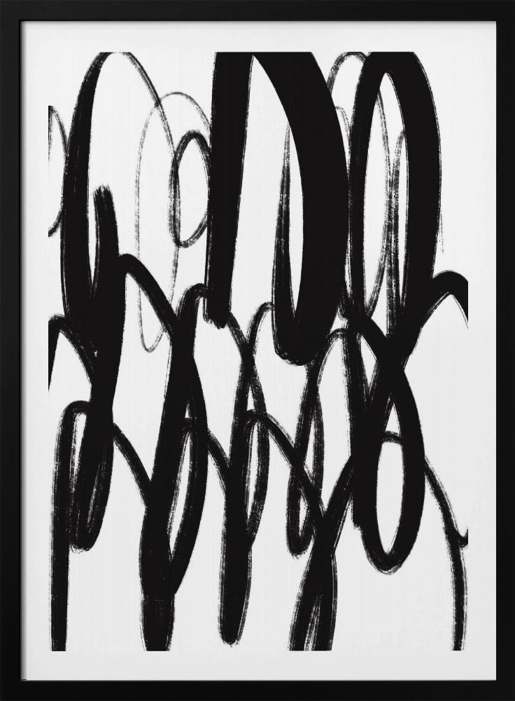 Black and White Brushstrokes | Poster