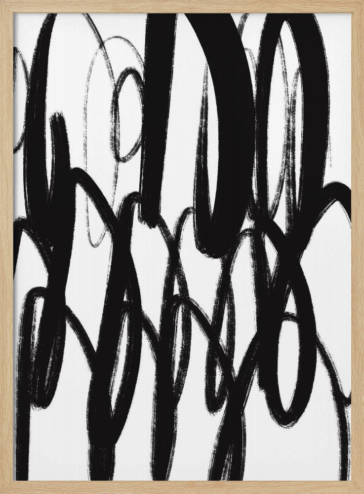 Black and White Brushstrokes | Poster