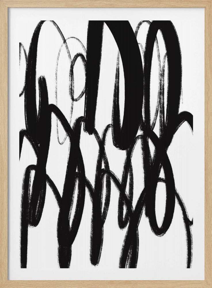 Black and White Brushstrokes | Poster
