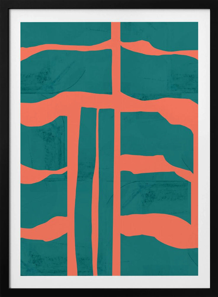 Turquoise &amp; Coral Abstraction 1 | Poster