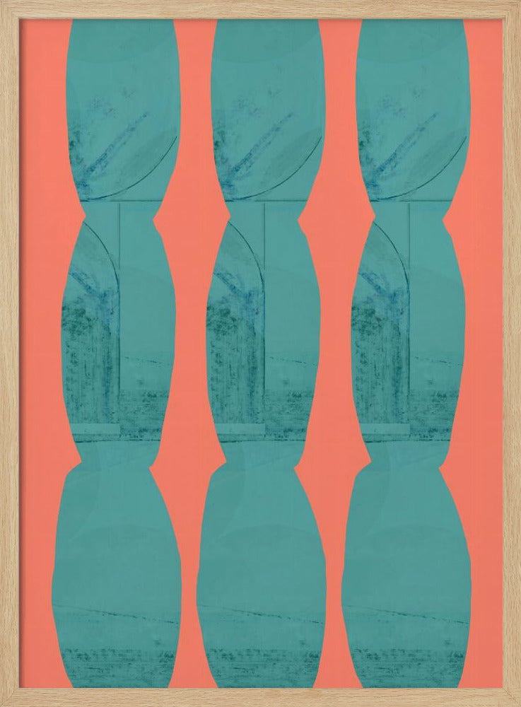 Turquoise &amp; Coral Abstraction 7 | Poster