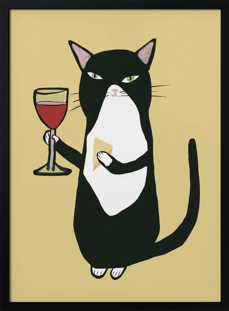 Cat with wine | Poster