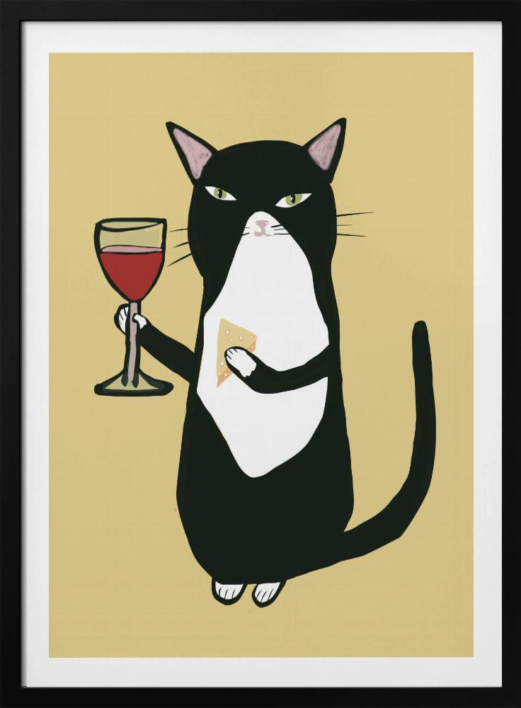 Cat with wine | Poster
