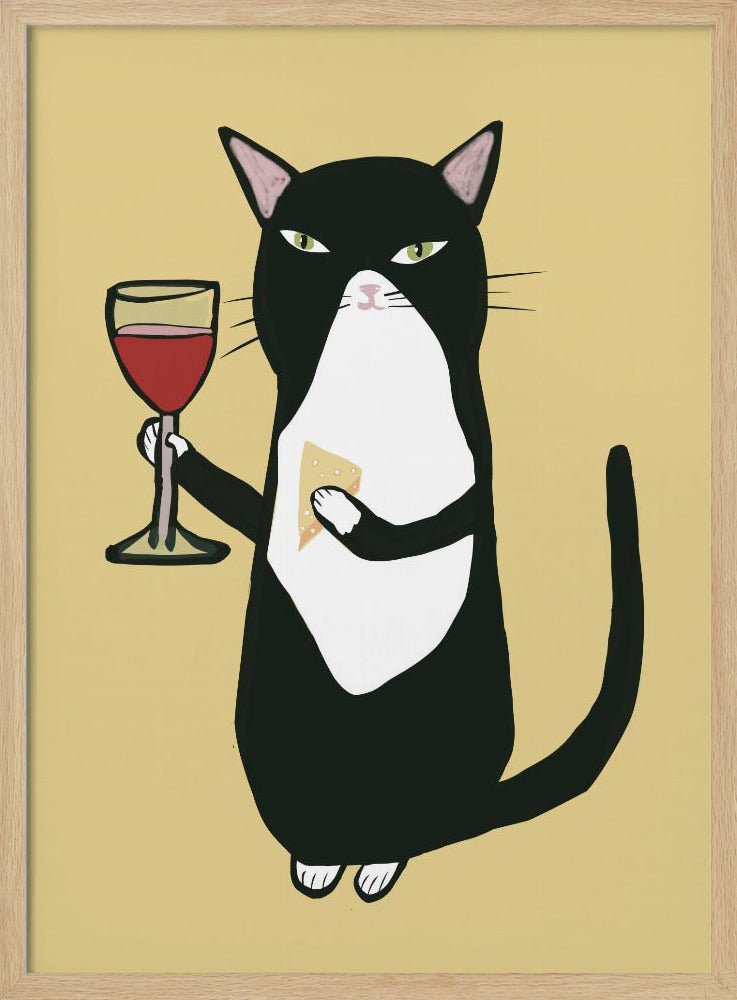 Cat with wine | Poster