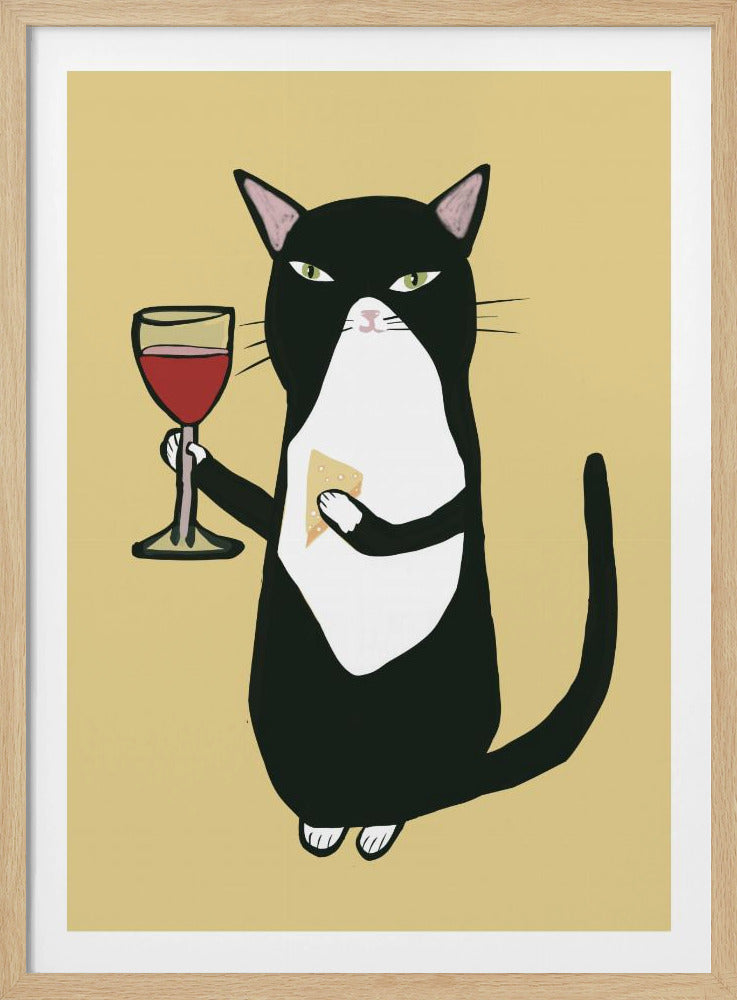 Cat with wine | Poster