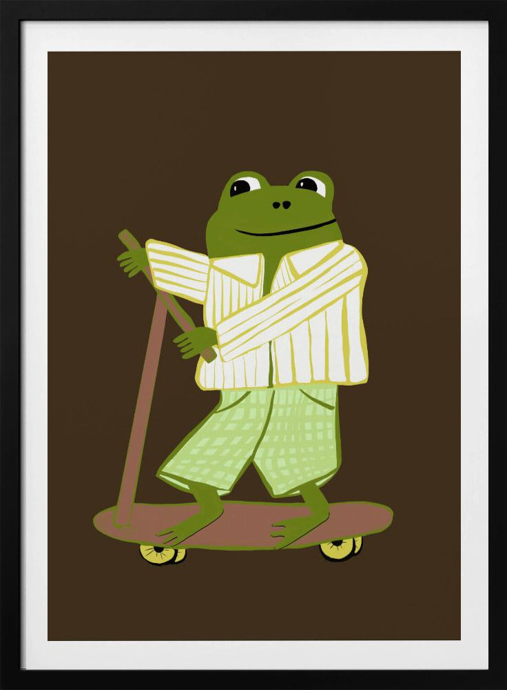 Frog on scooter | Poster