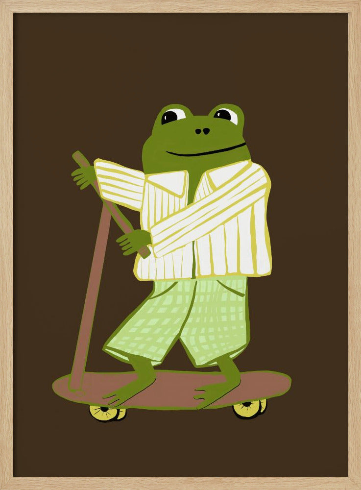 Frog on scooter | Poster