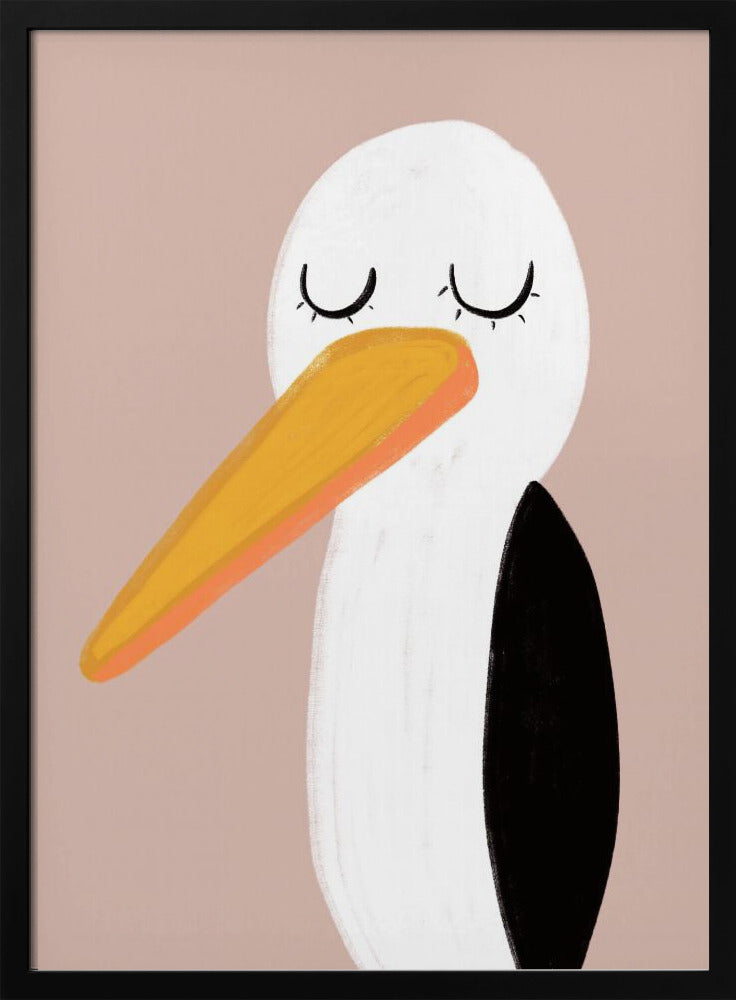 Peaceful Stork With Closed Eyes | Poster