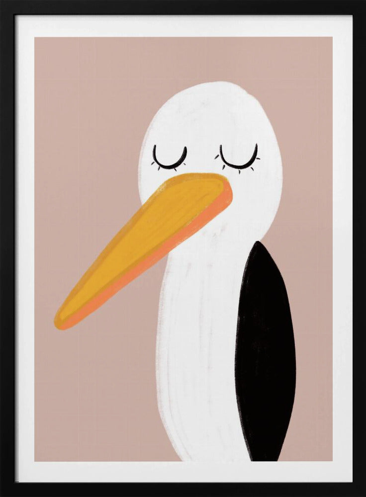 Peaceful Stork With Closed Eyes | Poster