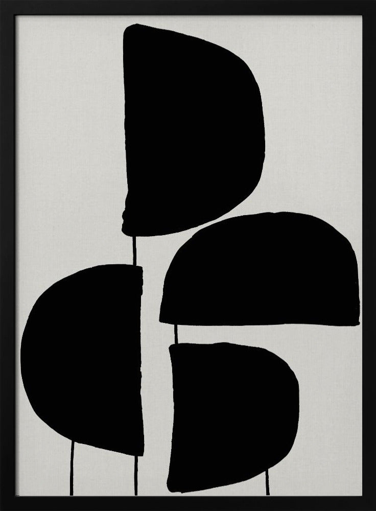 Minimalist Black Abstract Forms | Poster