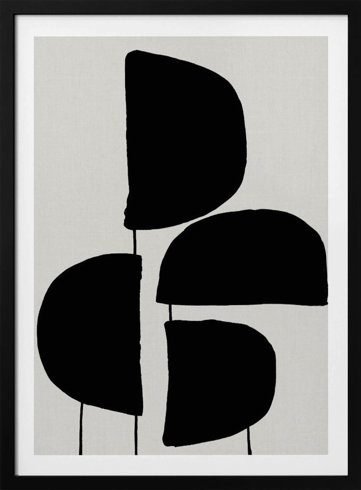 Minimalist Black Abstract Forms | Poster