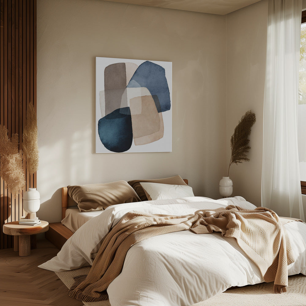 Blue Brown Blocks | Canvas