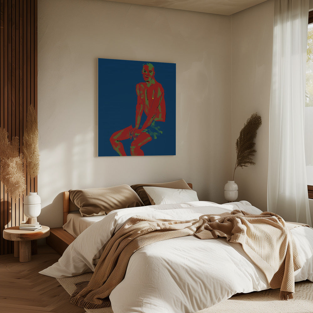 A Man Posing Blue | Canvas