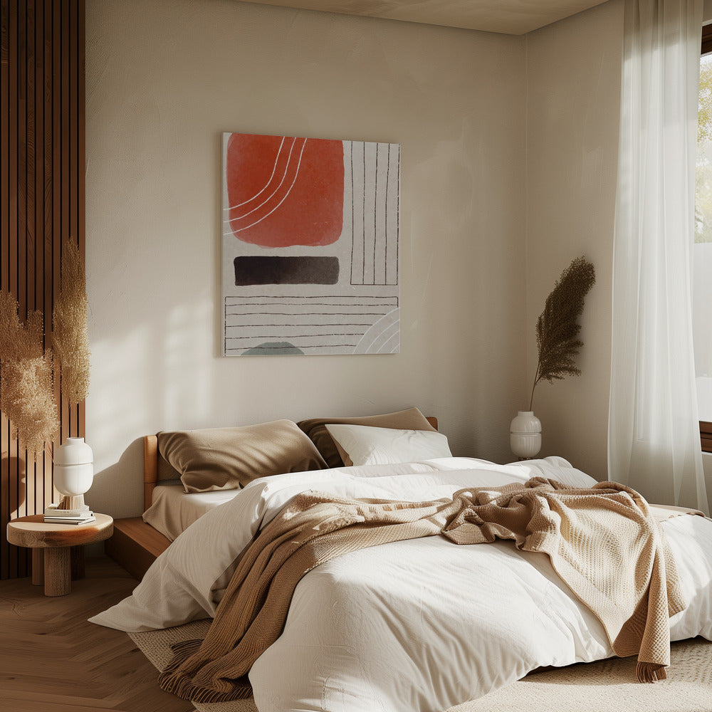 Orange Minimal Shapes #1 | Canvas
