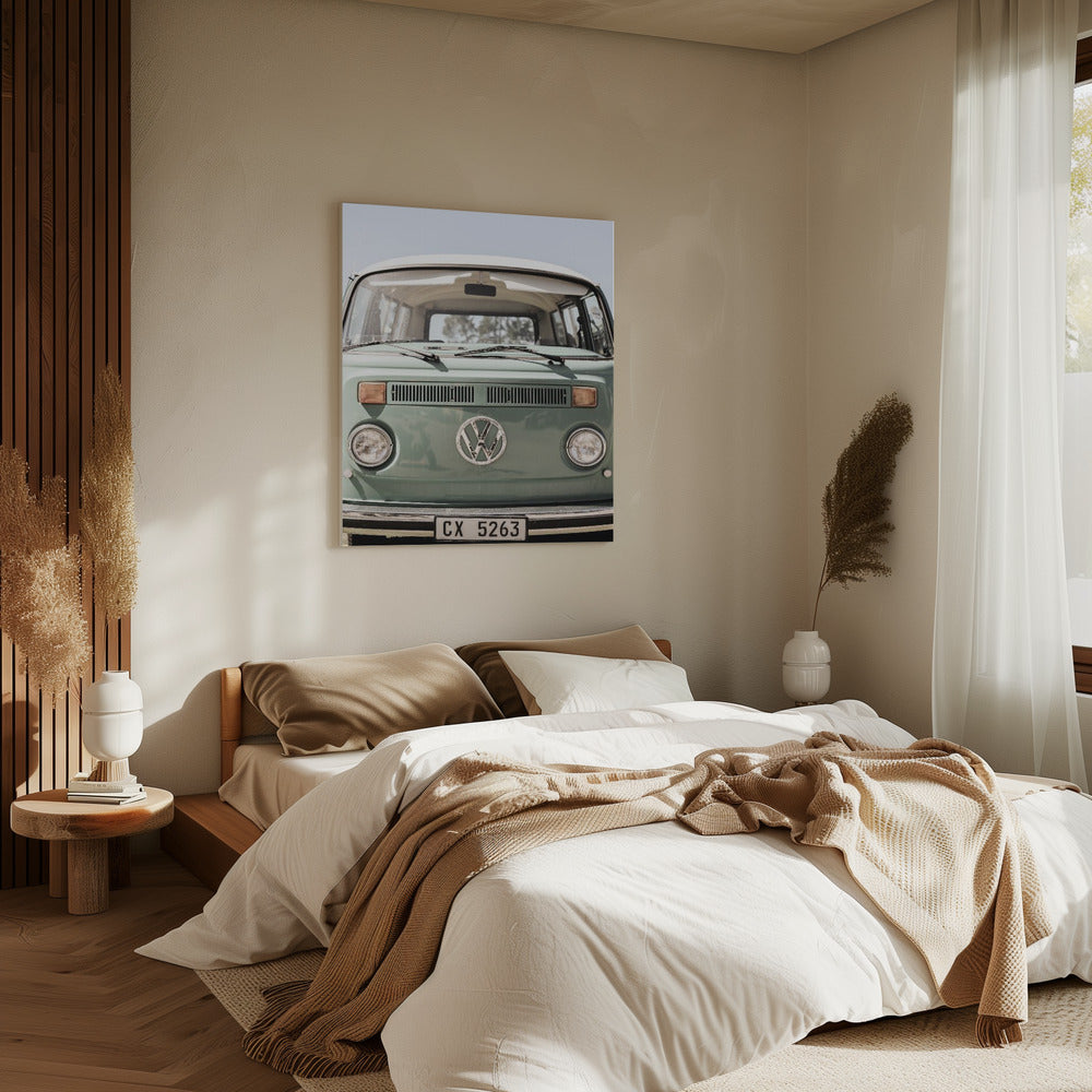 Classic Design In Soft Green Tones Cars | Canvas