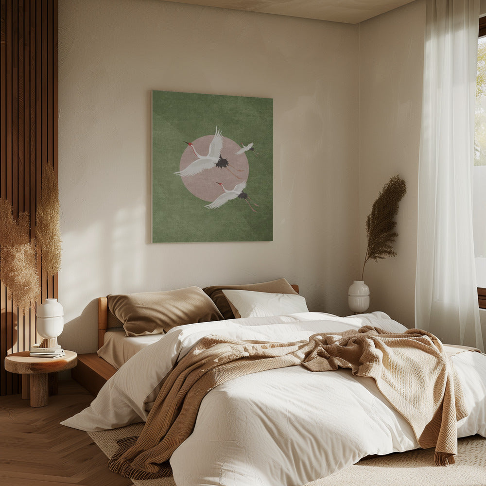 Cranes in Flight | Canvas