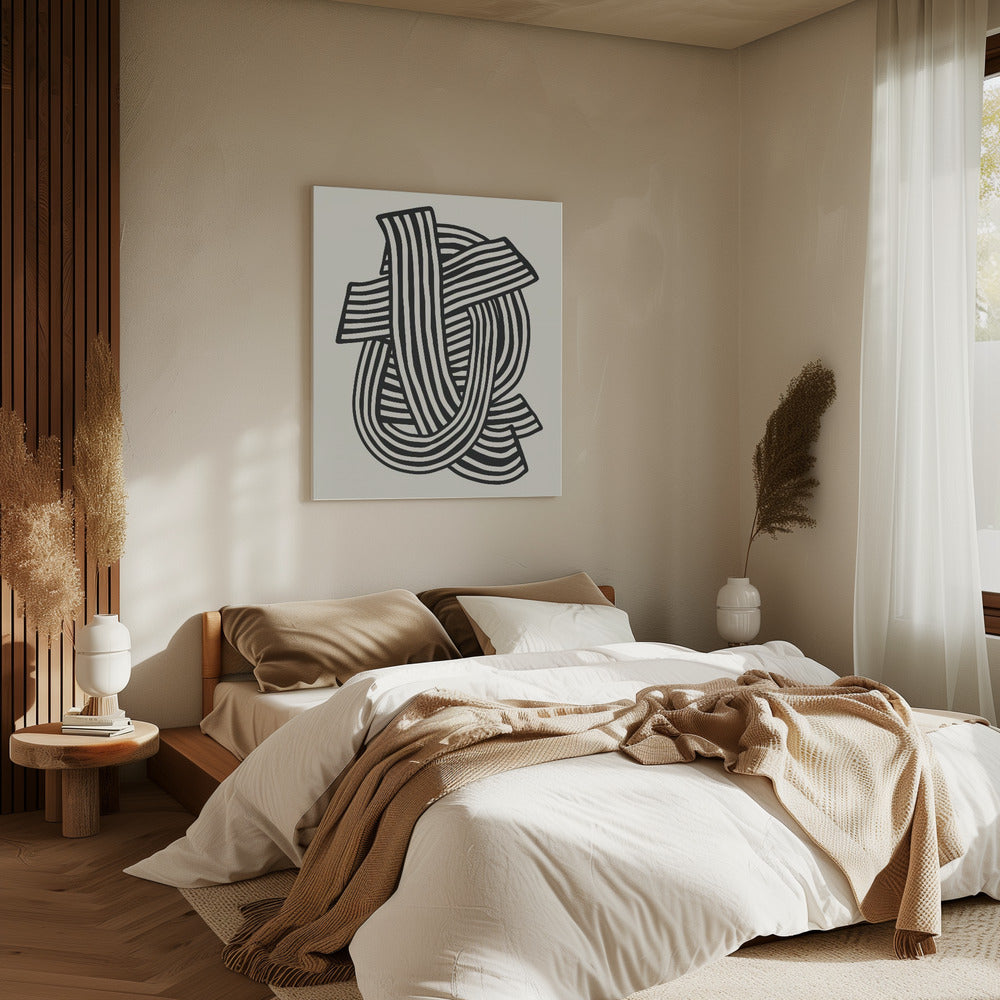 Striped Abstract In Black | Canvas