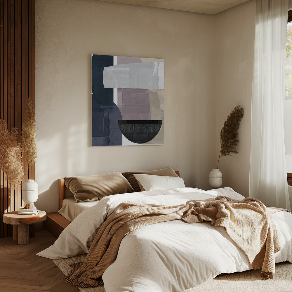 Navy Shapes No2 | Canvas