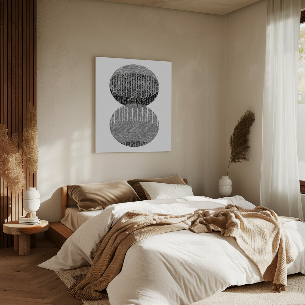 Black Grey Dots Bauhaus No3 | Canvas