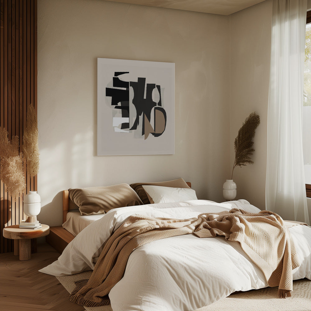 Black and White and Brown Relief 2 | Canvas
