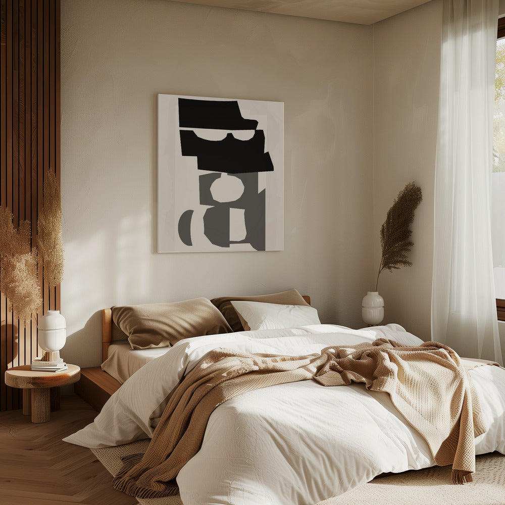 Black and White Cut Out Shapes 2 | Canvas