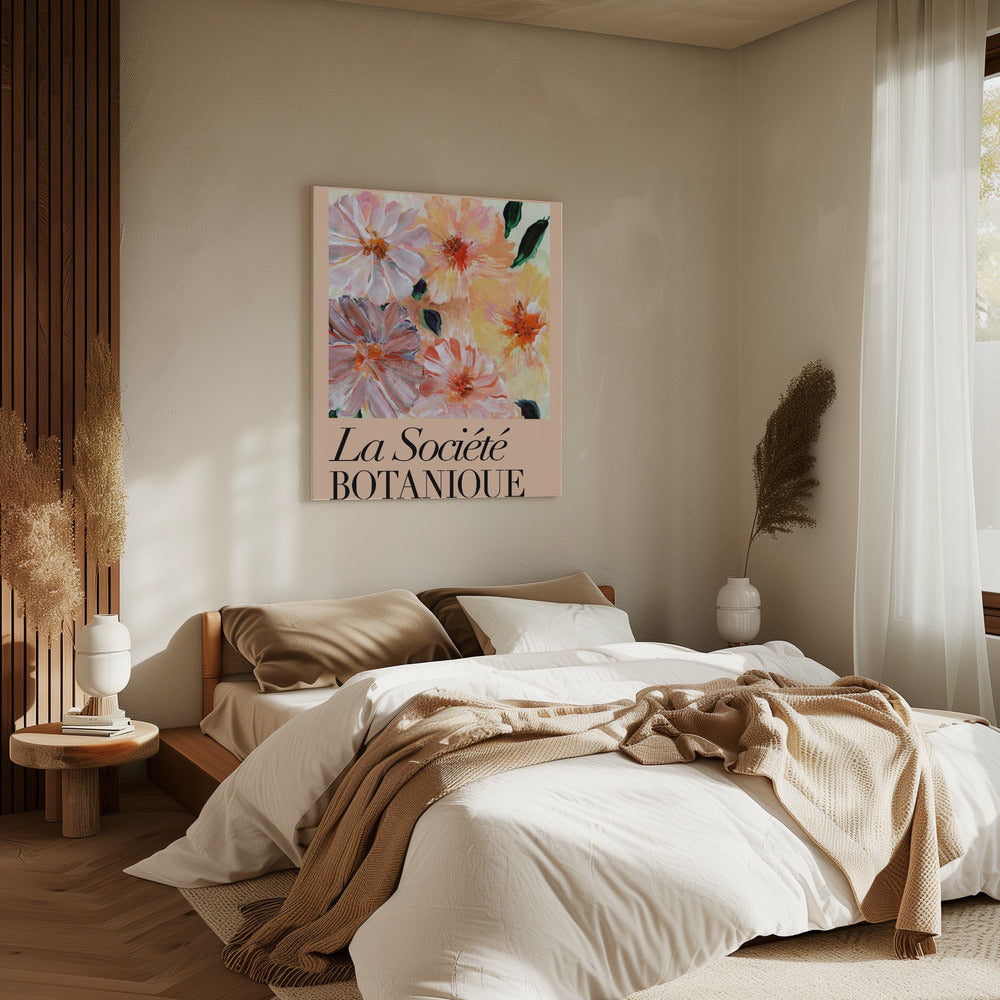 La Société Botanique Peach Flowers | Canvas