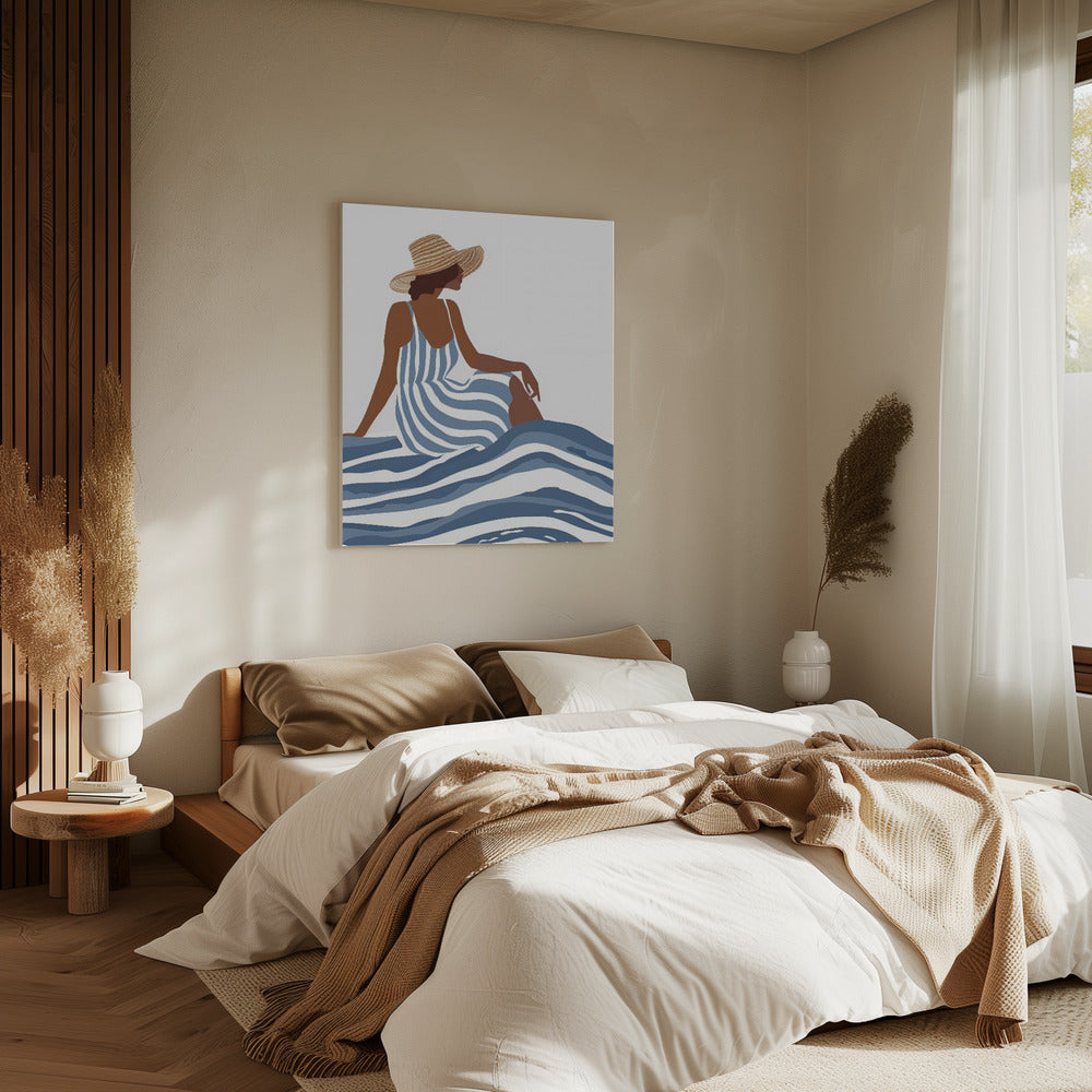 The Girl In the Striped Dress | Canvas