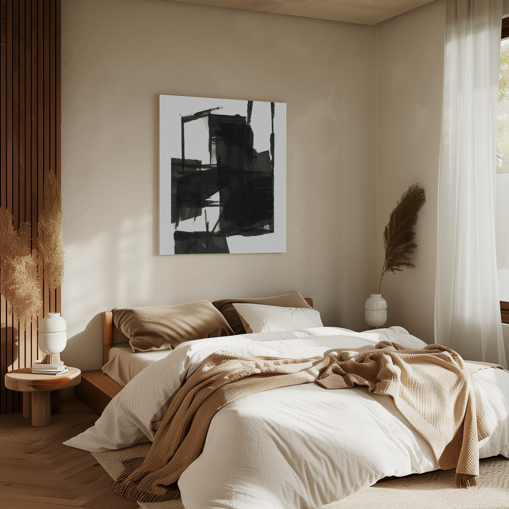 Black and White Abstract Composition No.4 | Canvas