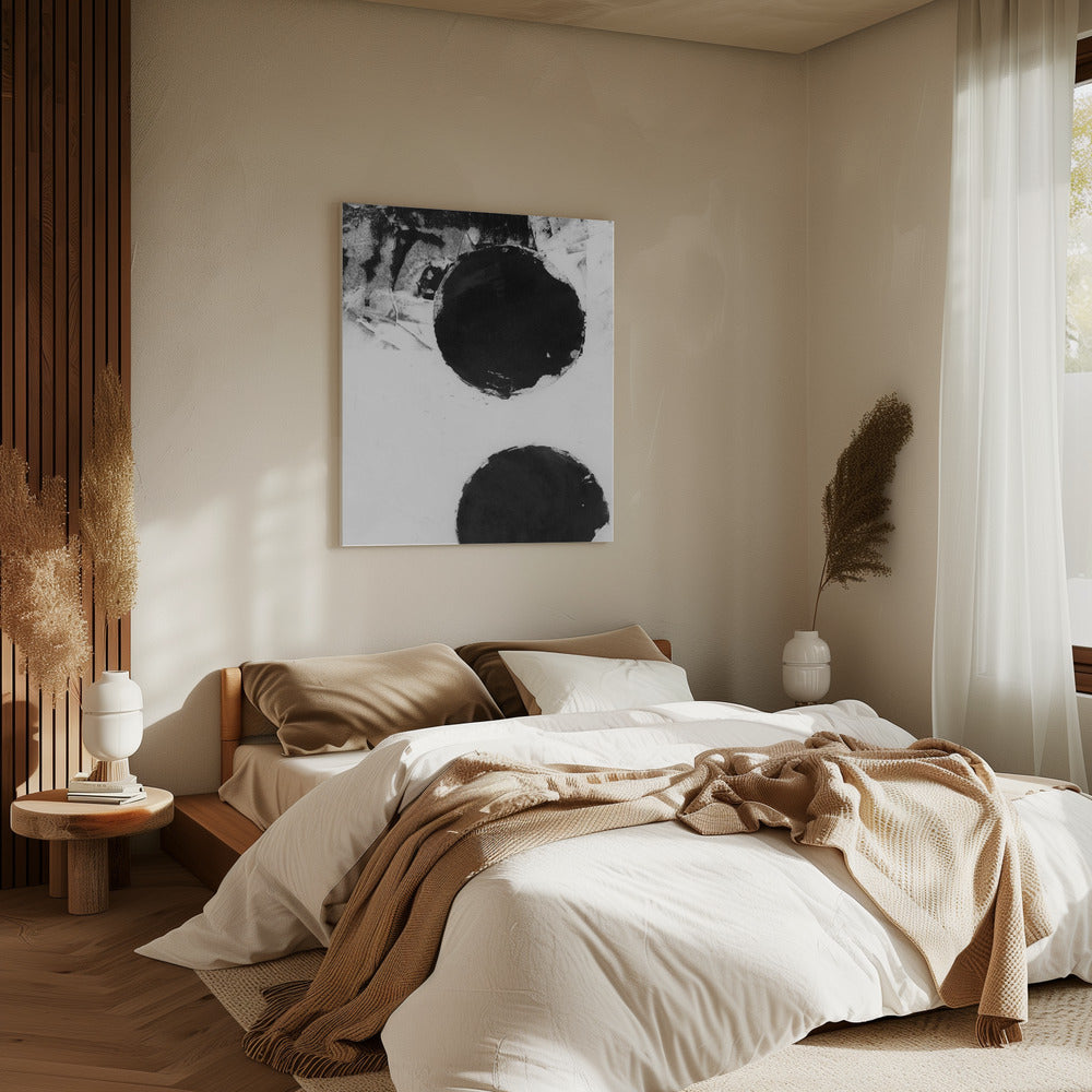 Black and White Abstract Dots 2 | Canvas