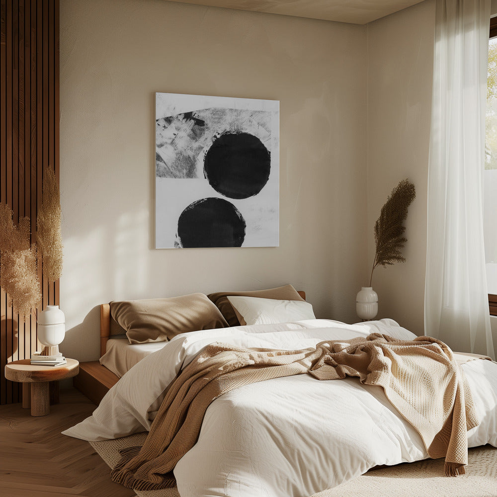 Black and White Abstract Dots 5 | Canvas