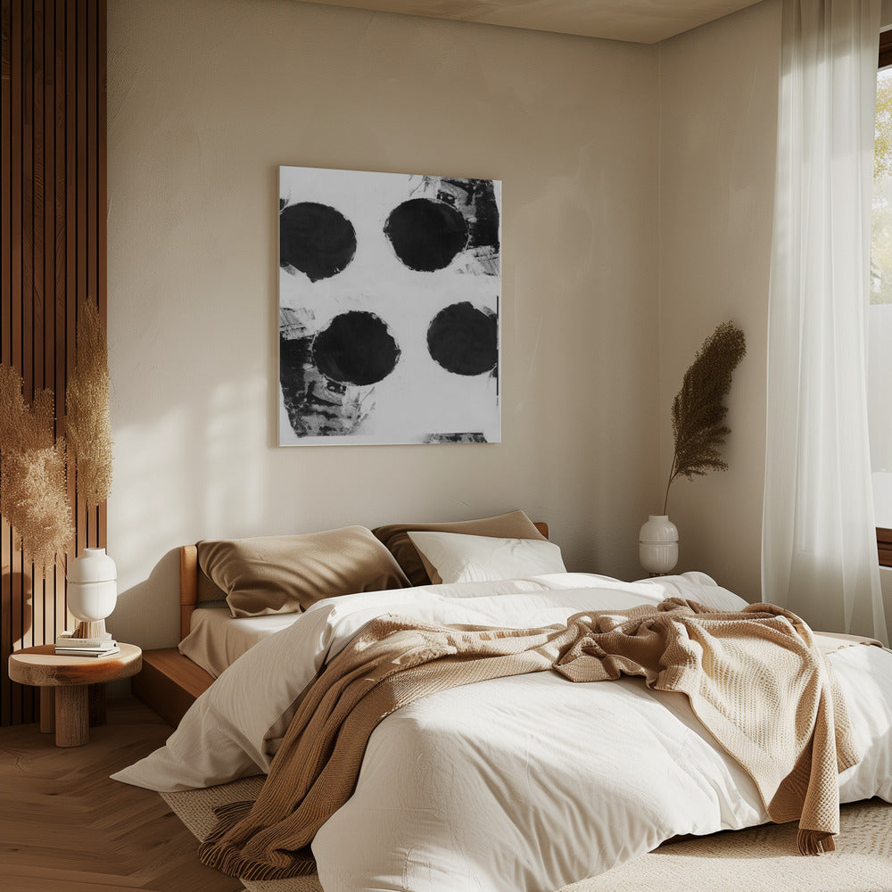 Black and White Abstract Dots 7 | Canvas