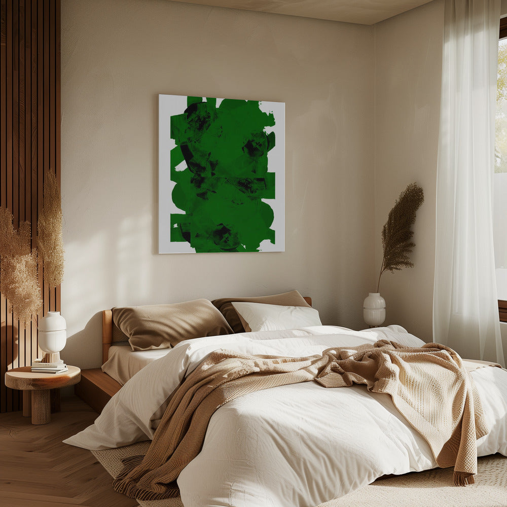 Green and Black Abstract Composition No.1 | Canvas