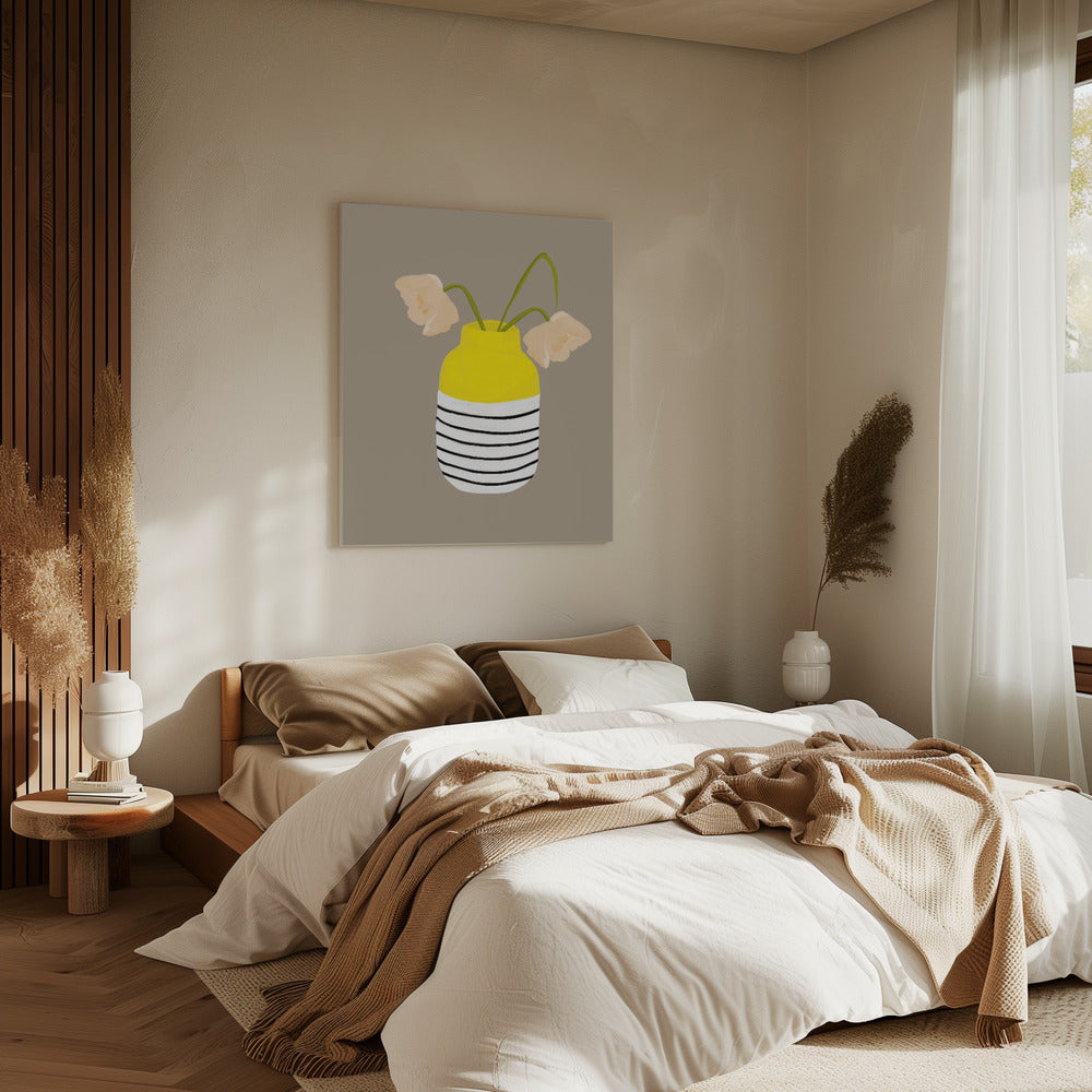 Striped Vase Blooms | Canvas