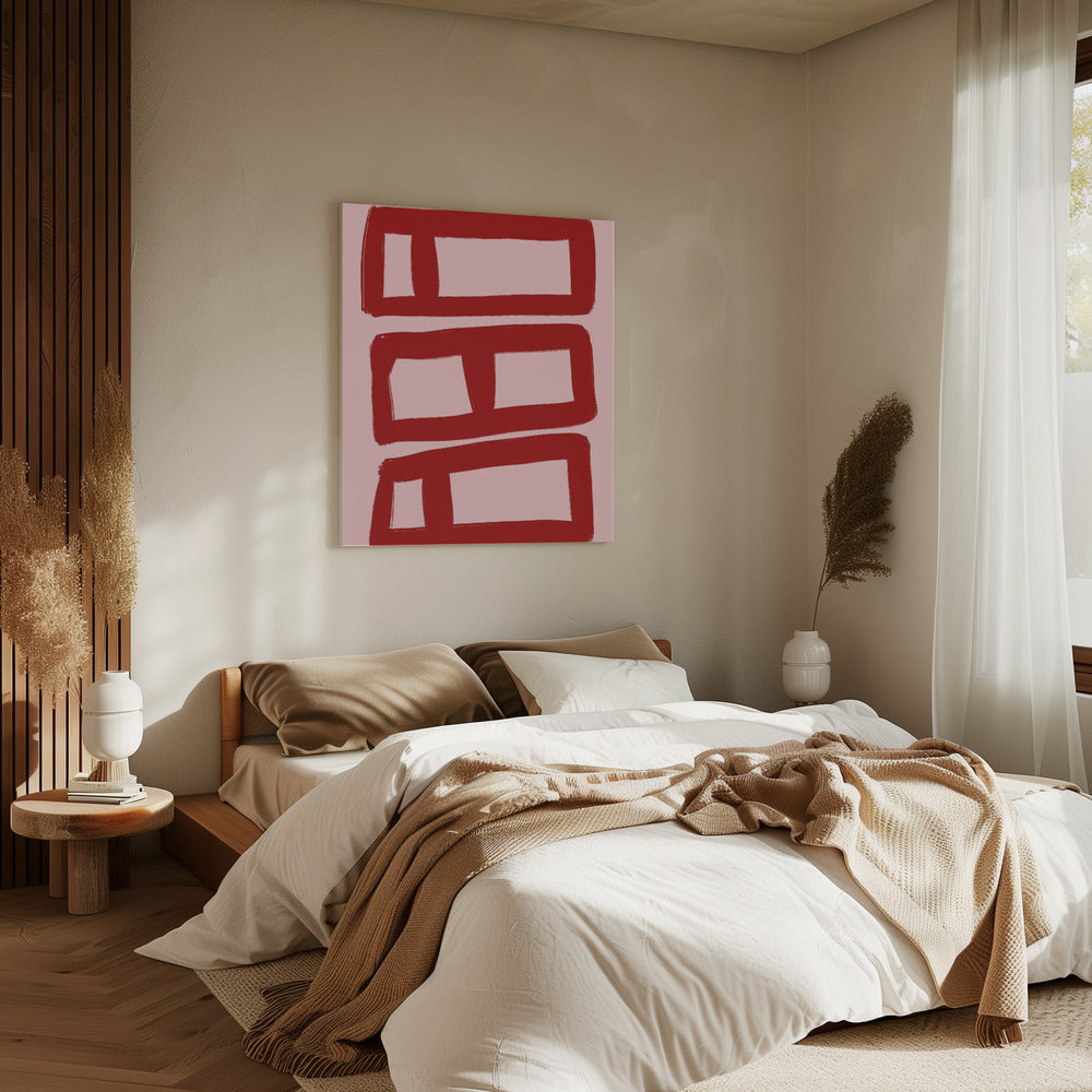 Red Symmetry Blocks | Canvas