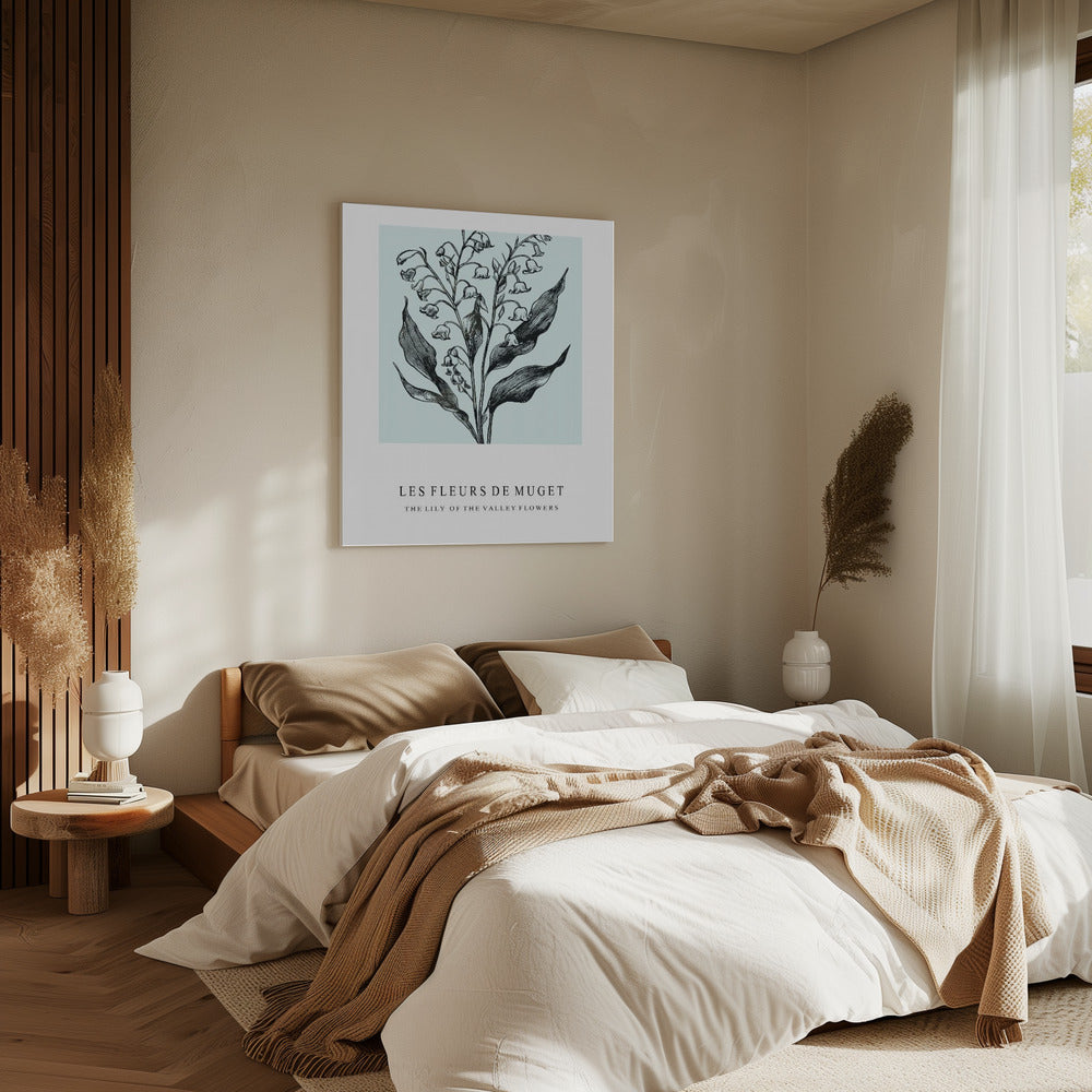 Lily of the Valley Flowers In A Monochrome Illustration | Canvas