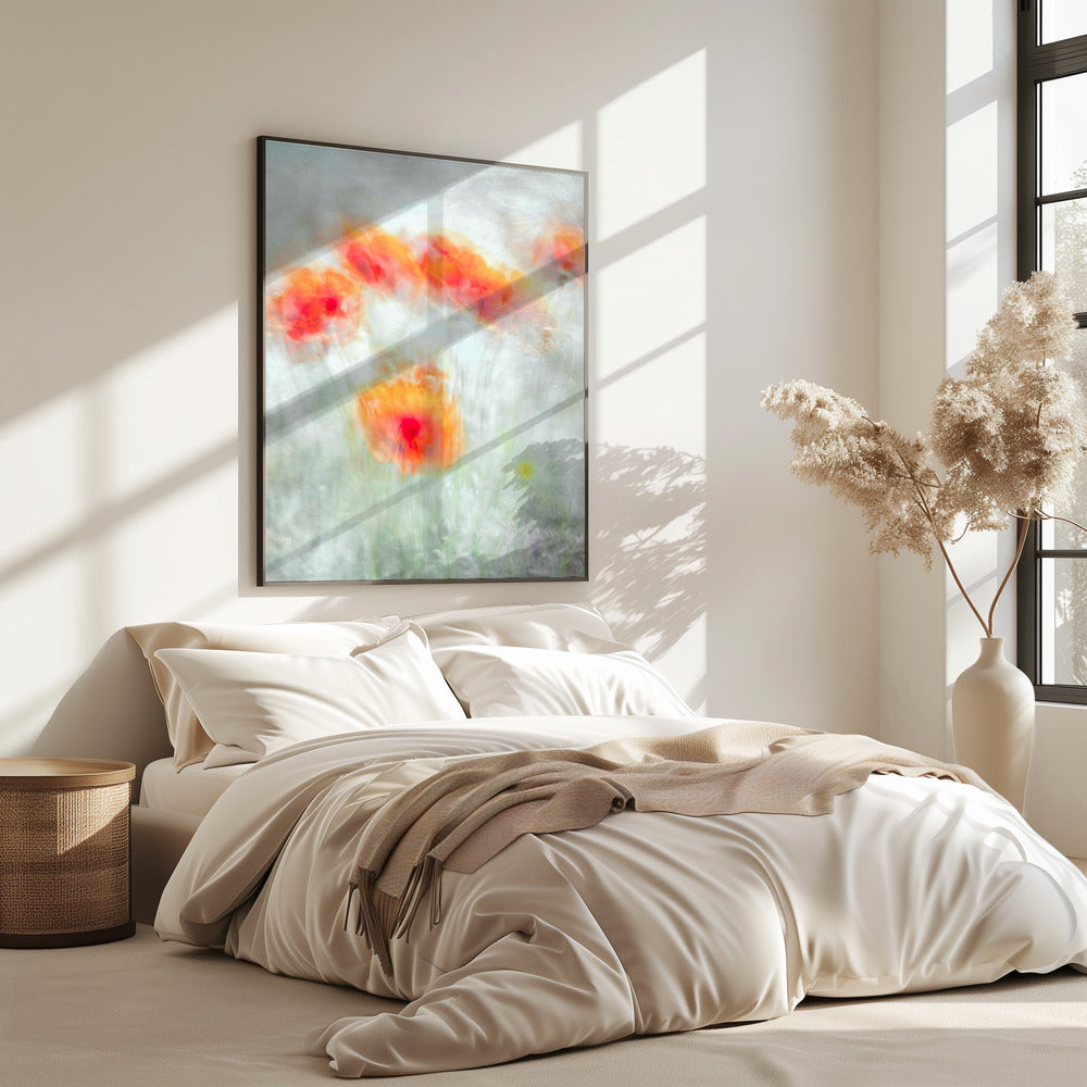 Red Corn Flowers | Poster