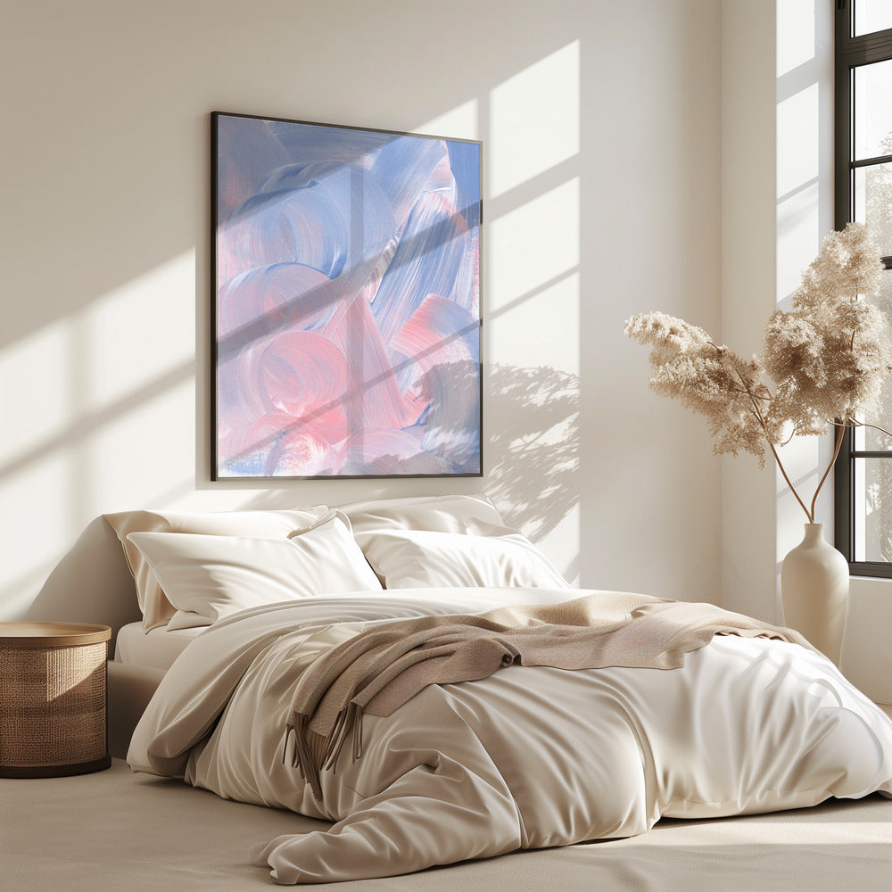 Pastel Brushstrokes In Blue And Pink Hues | Poster