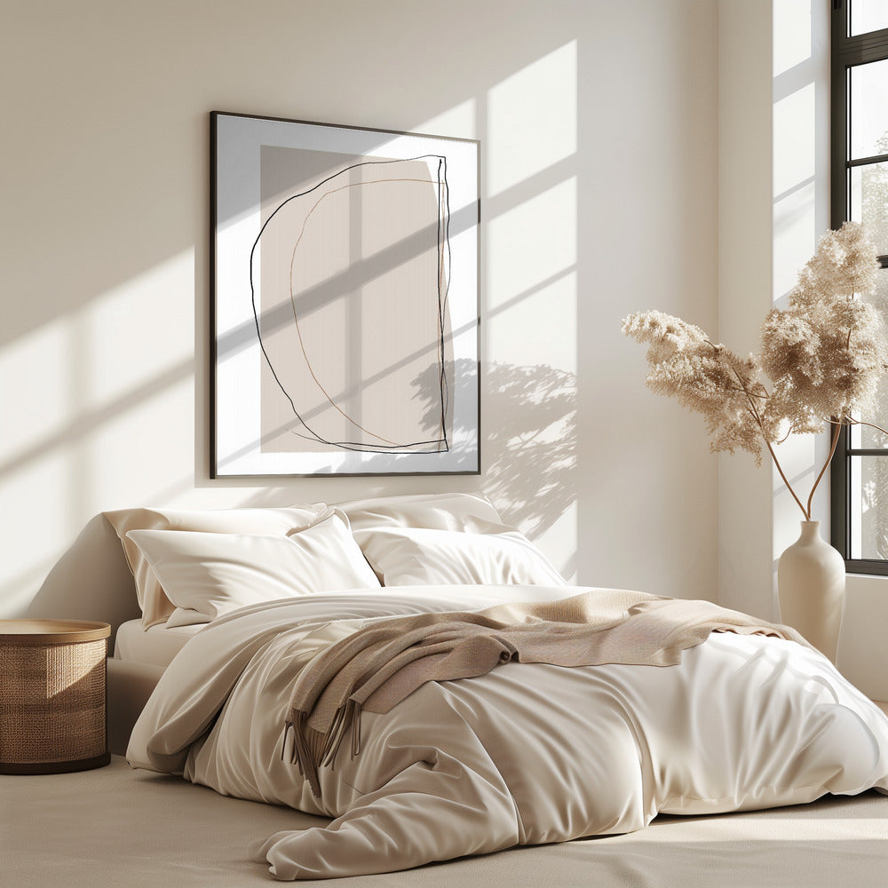 Elegant Line Art On A Neutral Beige Background | Poster