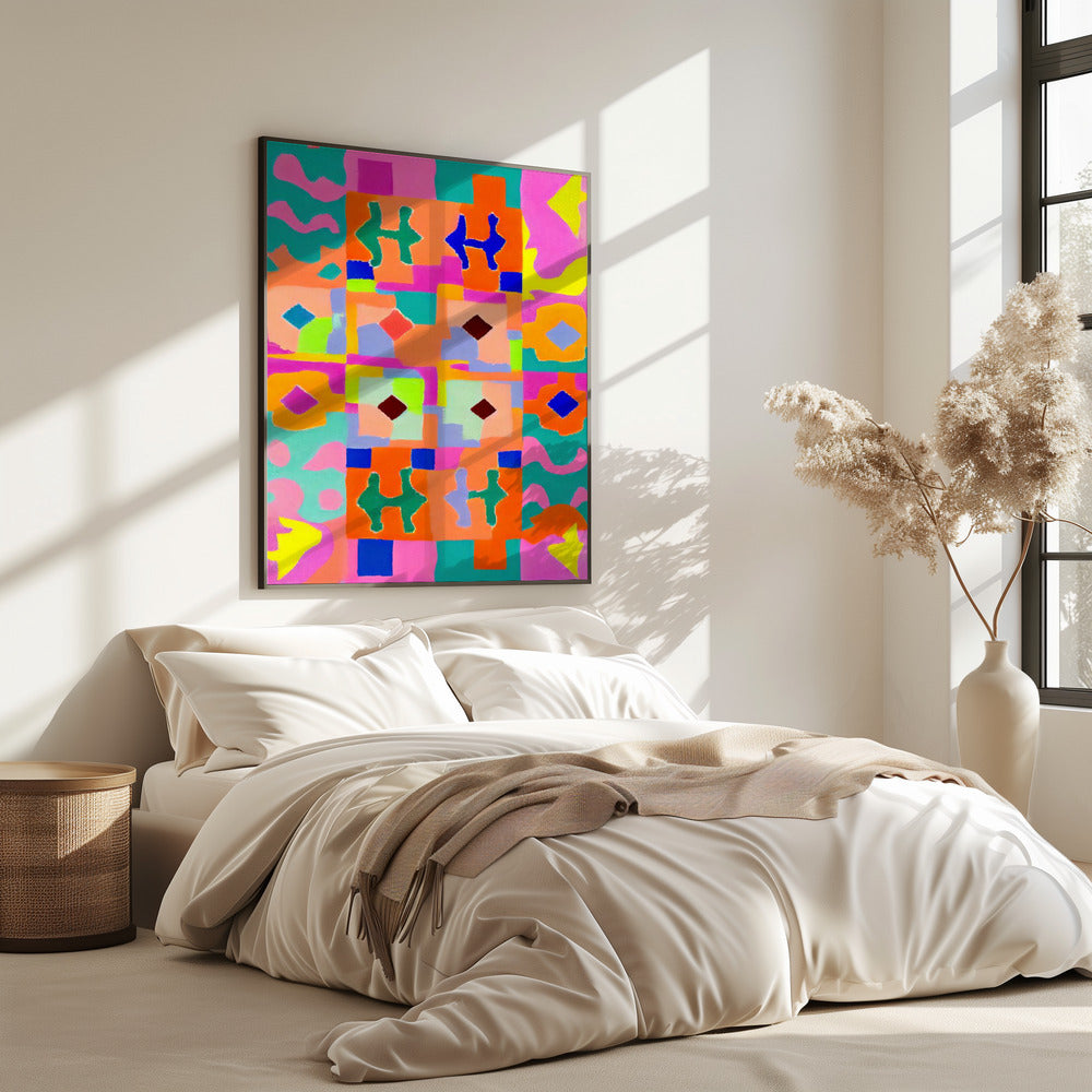 Vivid Geometric Tapestry | Poster