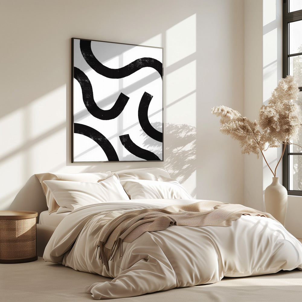 Curved Monochrome Paths | Poster