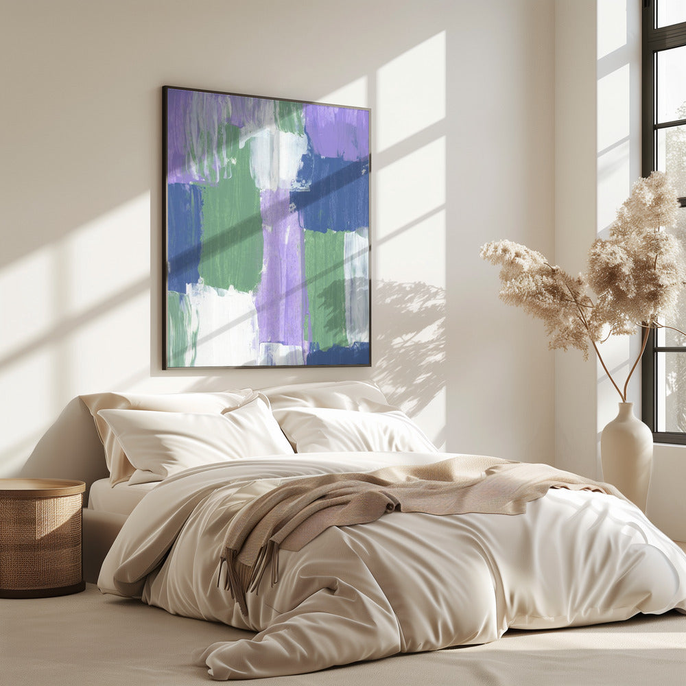 Bold Brushstrokes in Lavender Green and Blue Hues | Poster