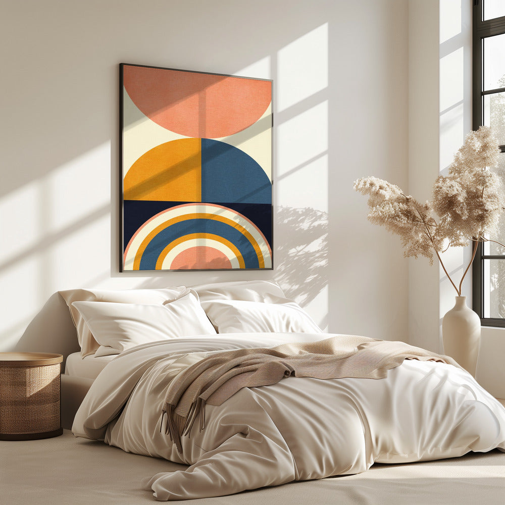 Rainbow Plus Shapes  Blue Mustard10 | Poster