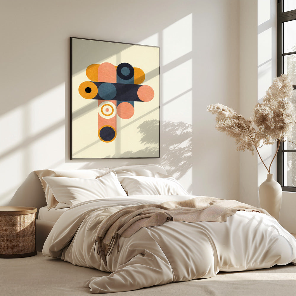 Rainbow Plus Shapes  Blue Mustard8 | Poster