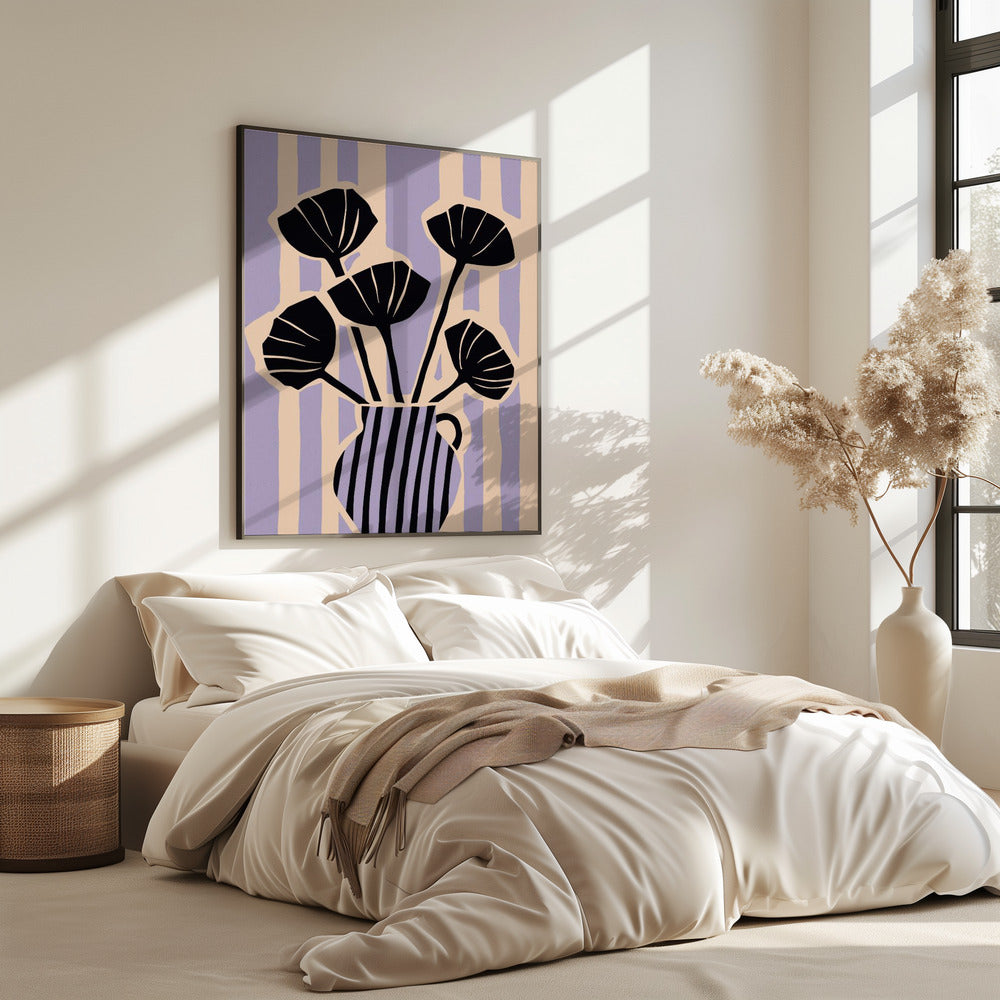 Striped Blossom Vase | Poster